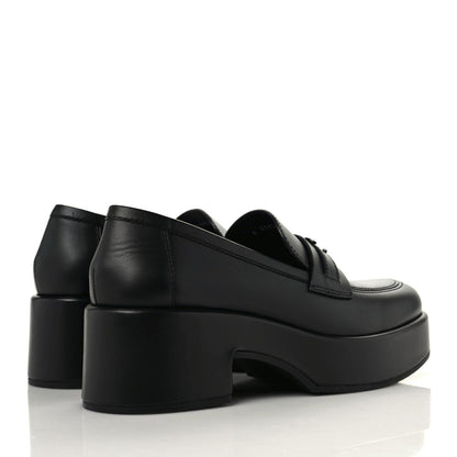 Chanel Calfskin CC Platform Loafers 40 Black 4 of 11