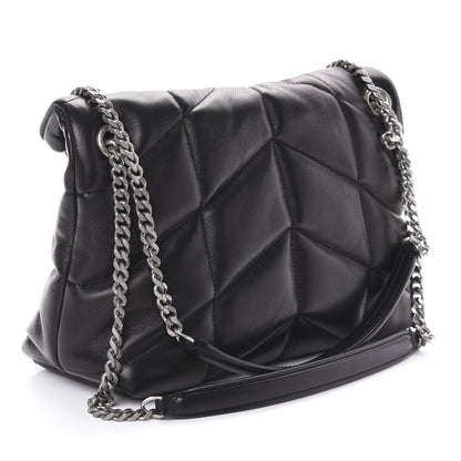 Saint Laurent Lambskin Quilted Small Loulou Puffer Monogram Chain Satchel Black 3 of 9