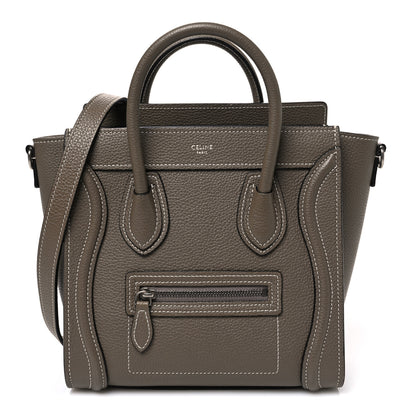 Celine Drummed Calfskin Nano Luggage Souris 1 of 10