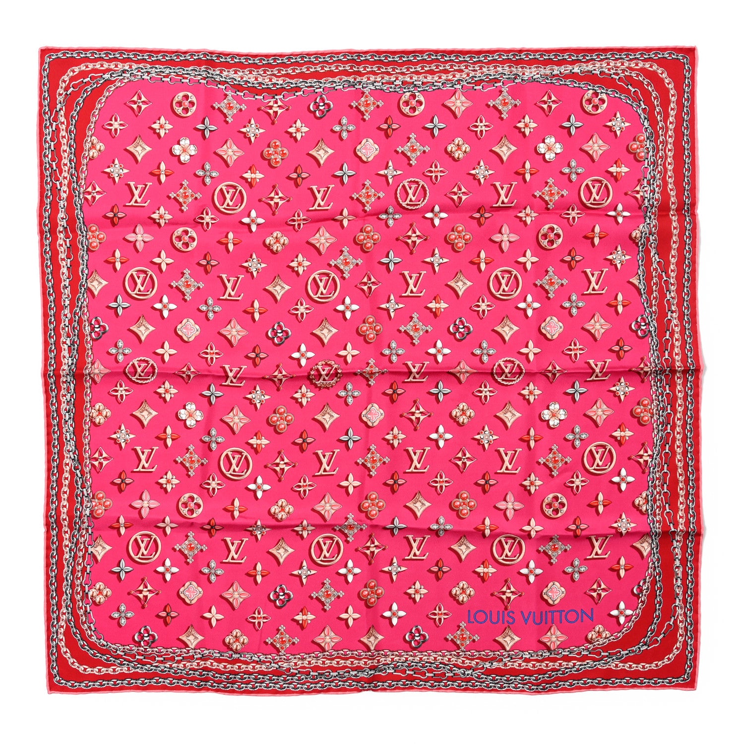 Louis Vuitton Silk Your Highness Square Scarf Fuchsia 1 of 4