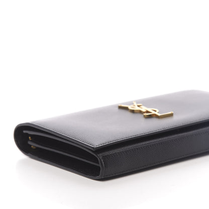Saint Laurent Grain De Poudre Monogram Chain Wallet Black 8 of 10