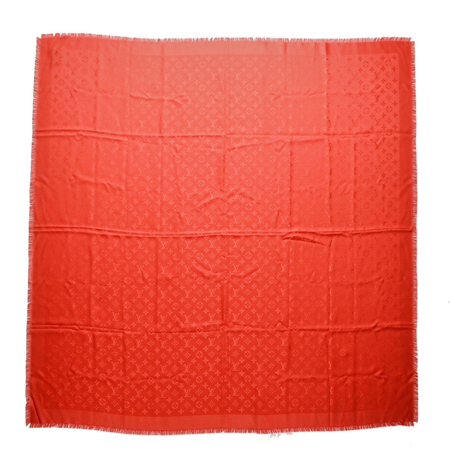 Louis Vuitton Silk Wool Monogram Shawl Pomme D'Amour 1 of 4