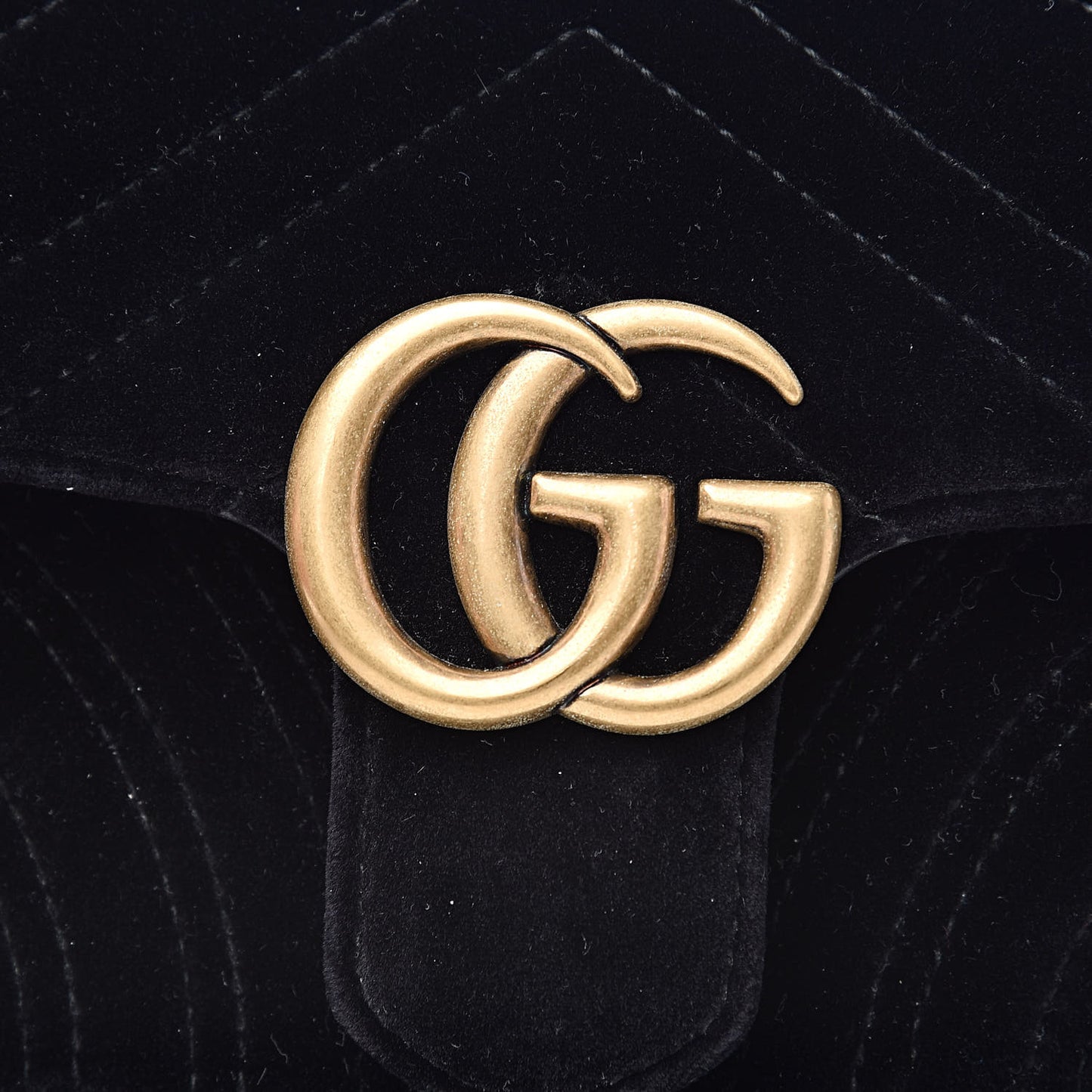 Velvet Matelasse Mini GG Marmont Shoulder Bag Black