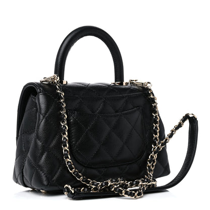 Chanel Caviar Quilted Extra Mini Coco Handle Flap Black 3 of 10