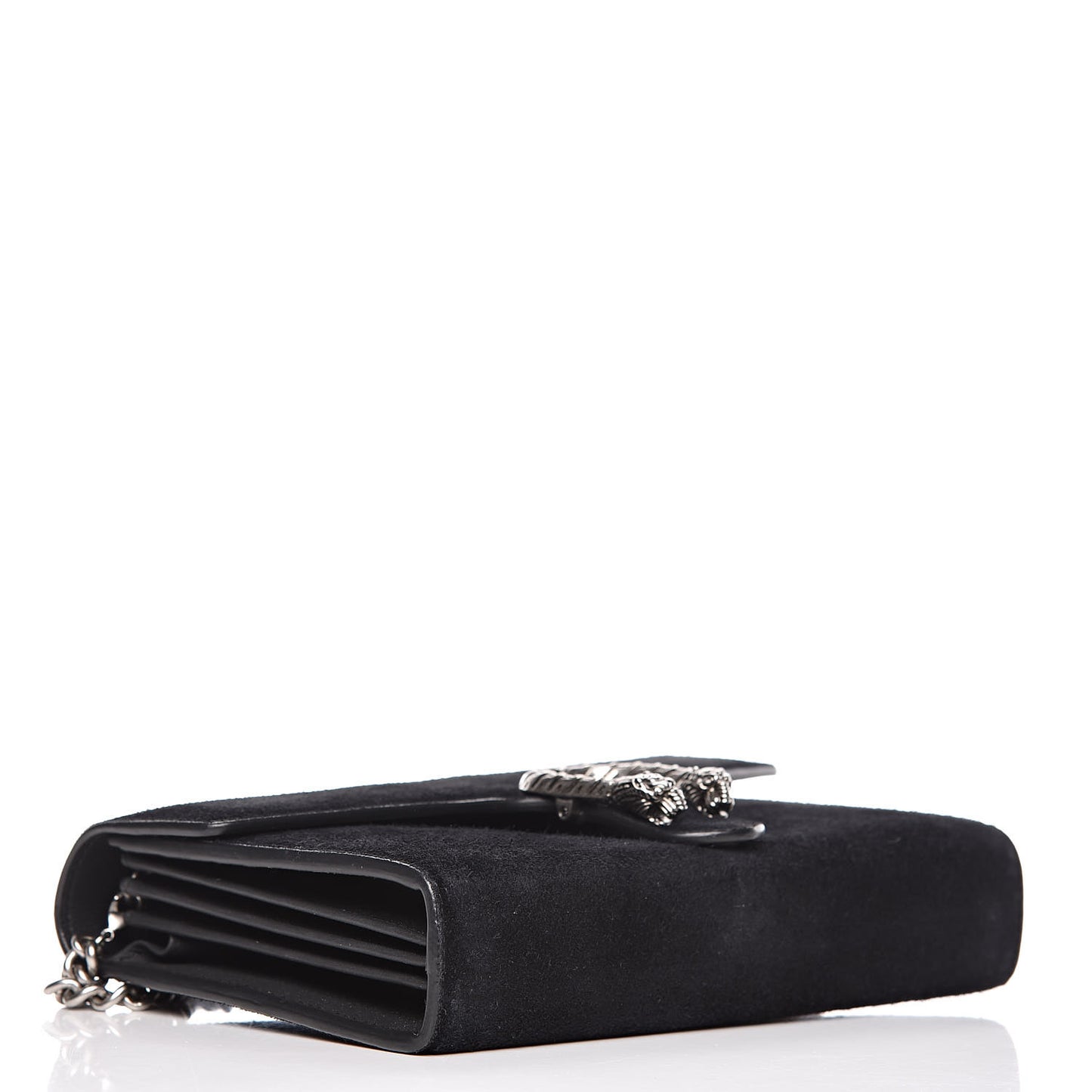 Suede Mini Dionysus Chain Wallet Black