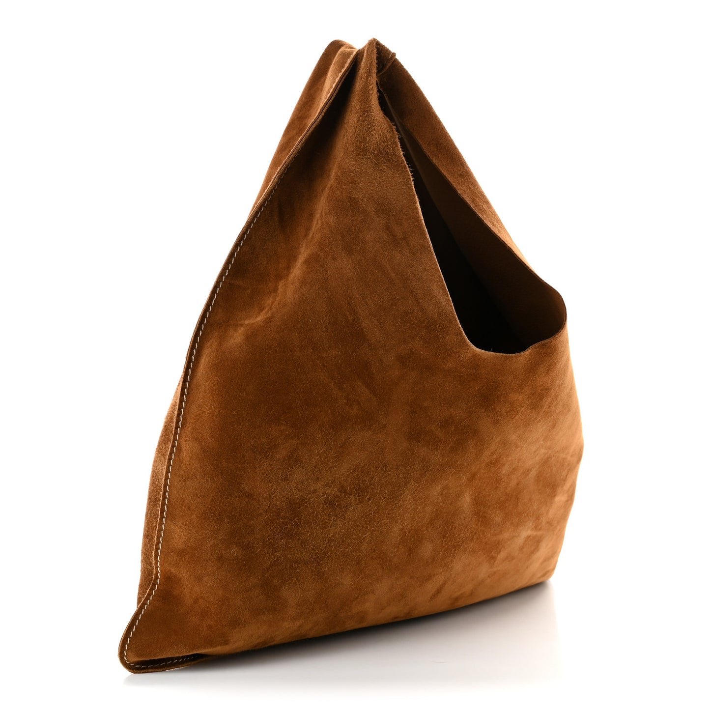 Suede Small Bindle Bag Bistre Ecru