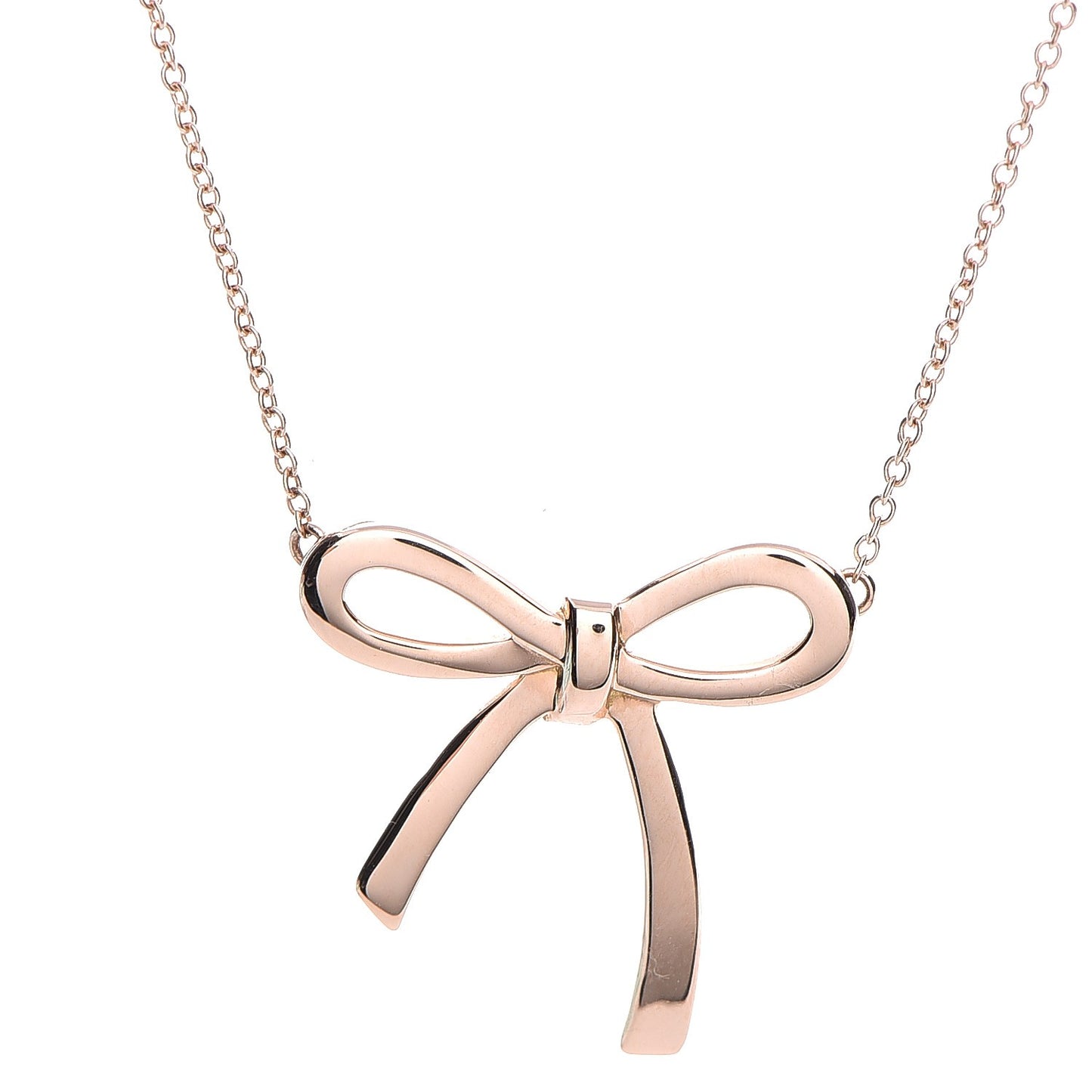 18K Rose Gold Mini Bow Pendant Necklace
