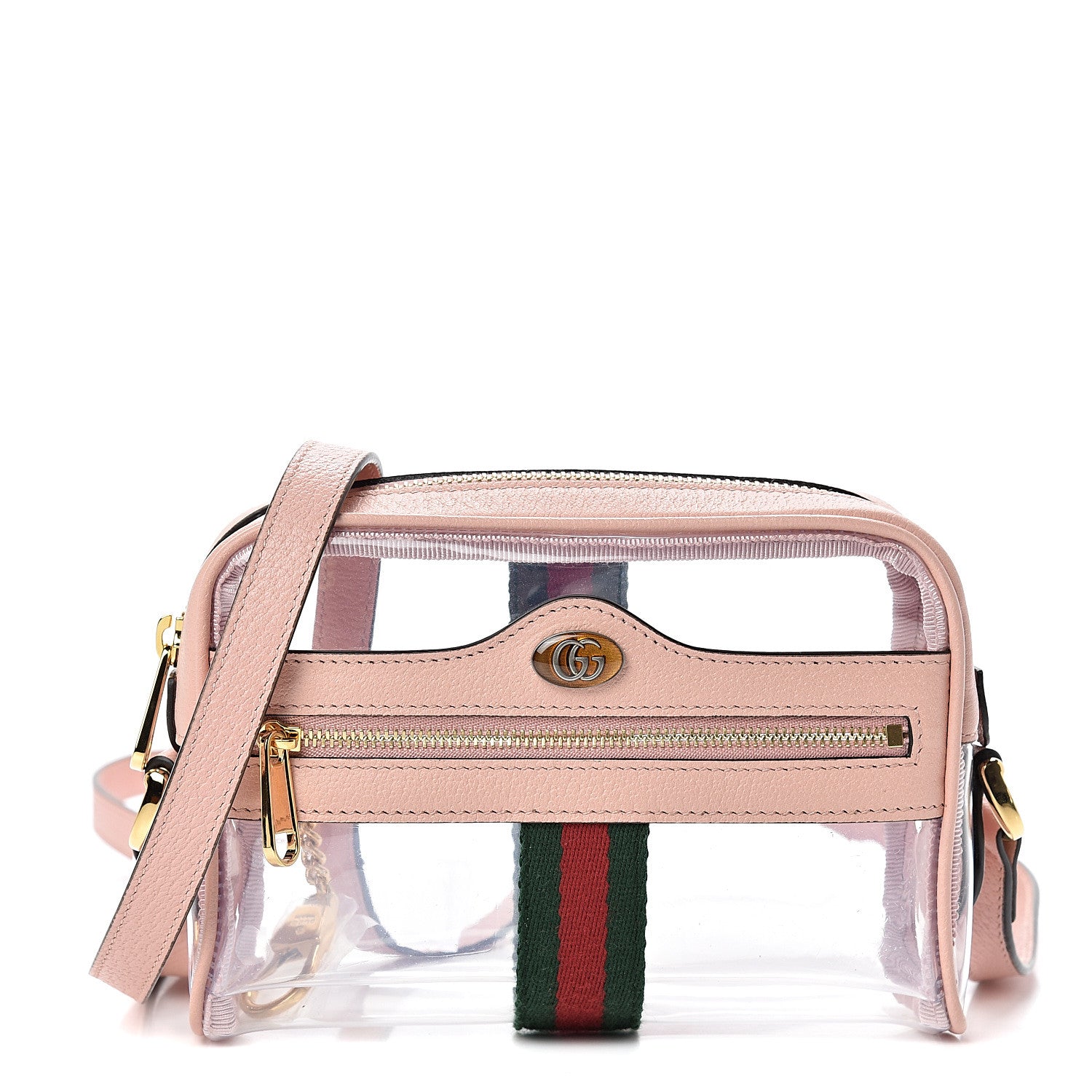 Gucci Vinyl Web Mini Ophidia Transparent Shoulder Bag Perfect Pink 1 of 11
