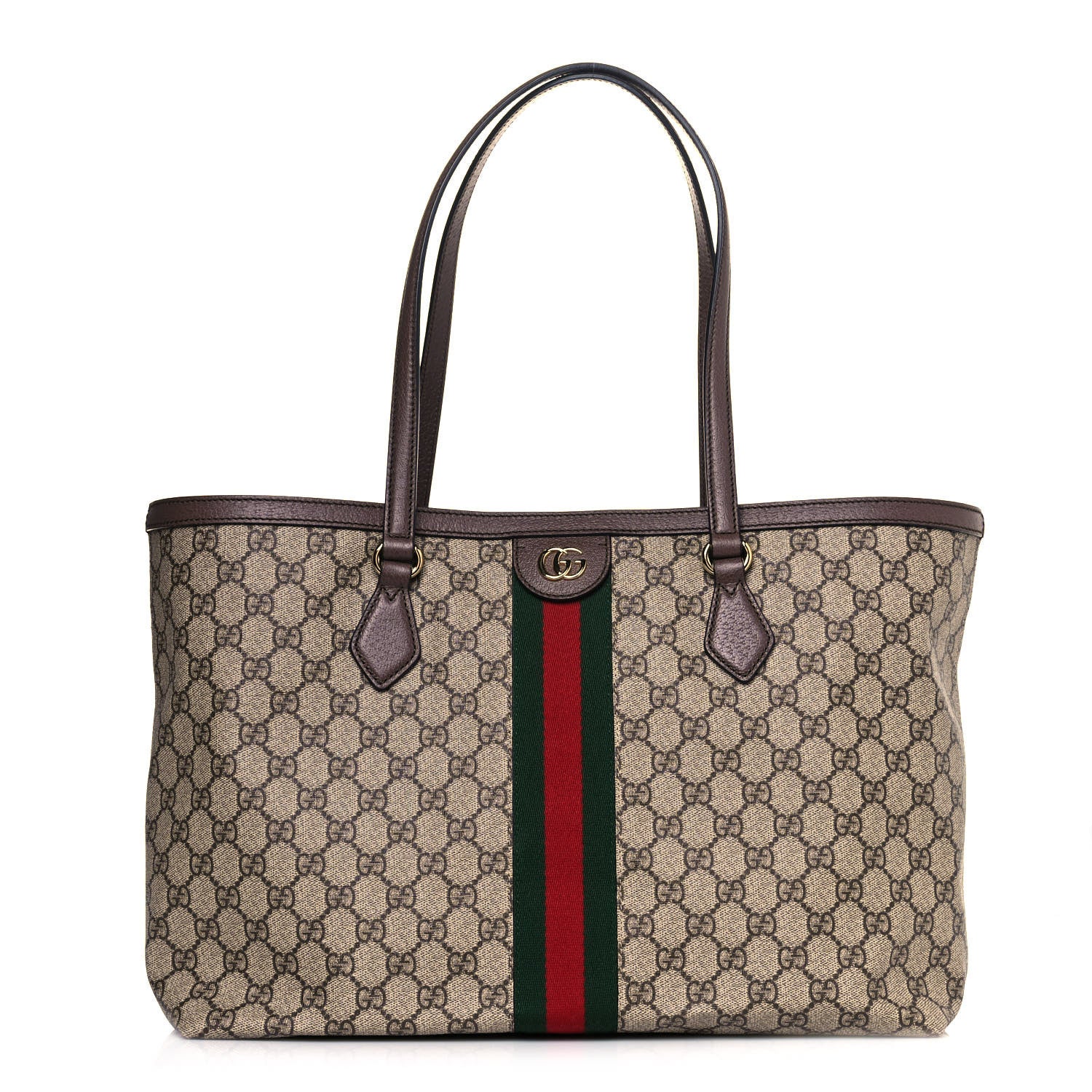 Gucci GG Supreme Monogram Medium Ophidia Shopping Tote Brown 1 of 11