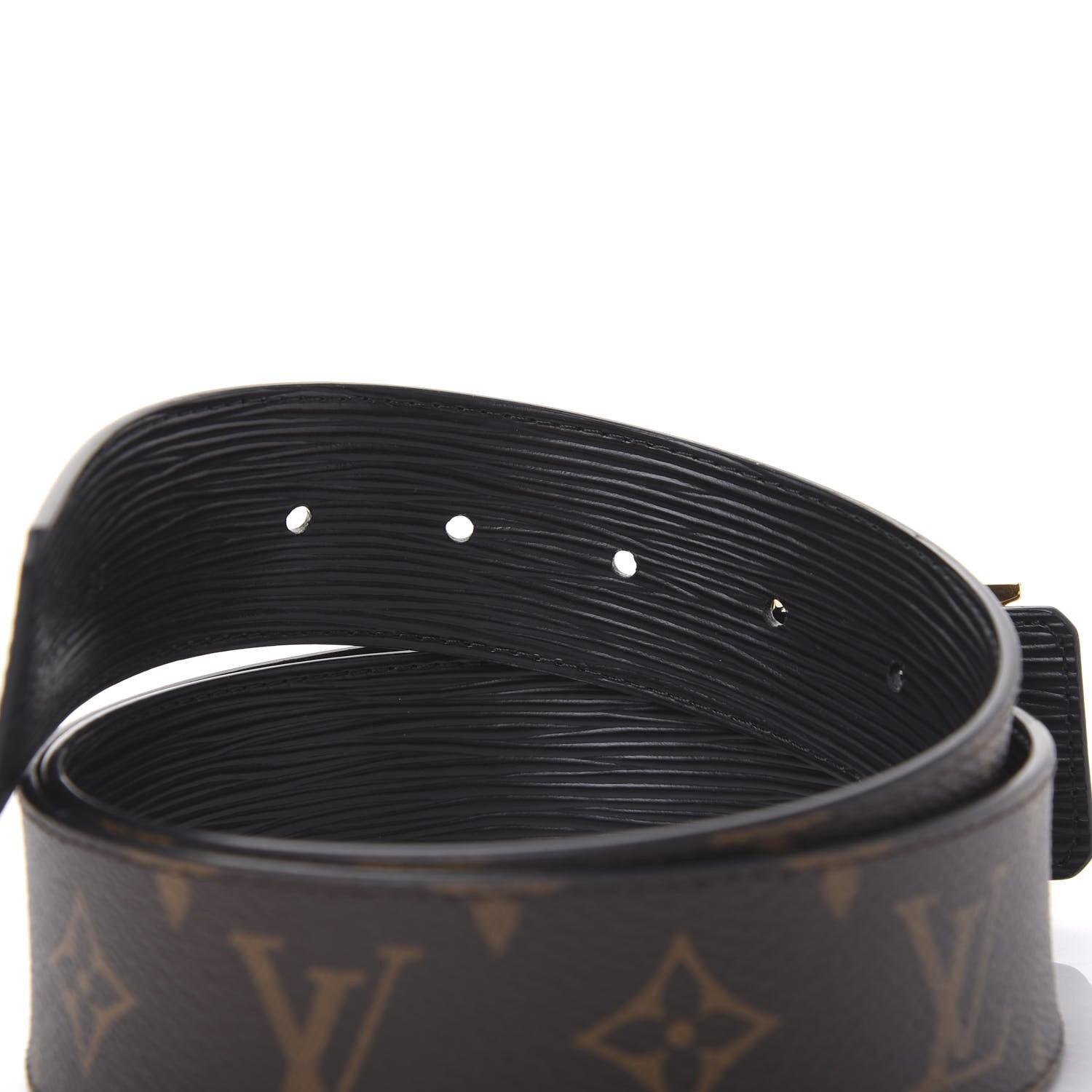 Louis Vuitton Monogram Epi LV Initiales Reversible Belt 85 34 Black 3 of 6