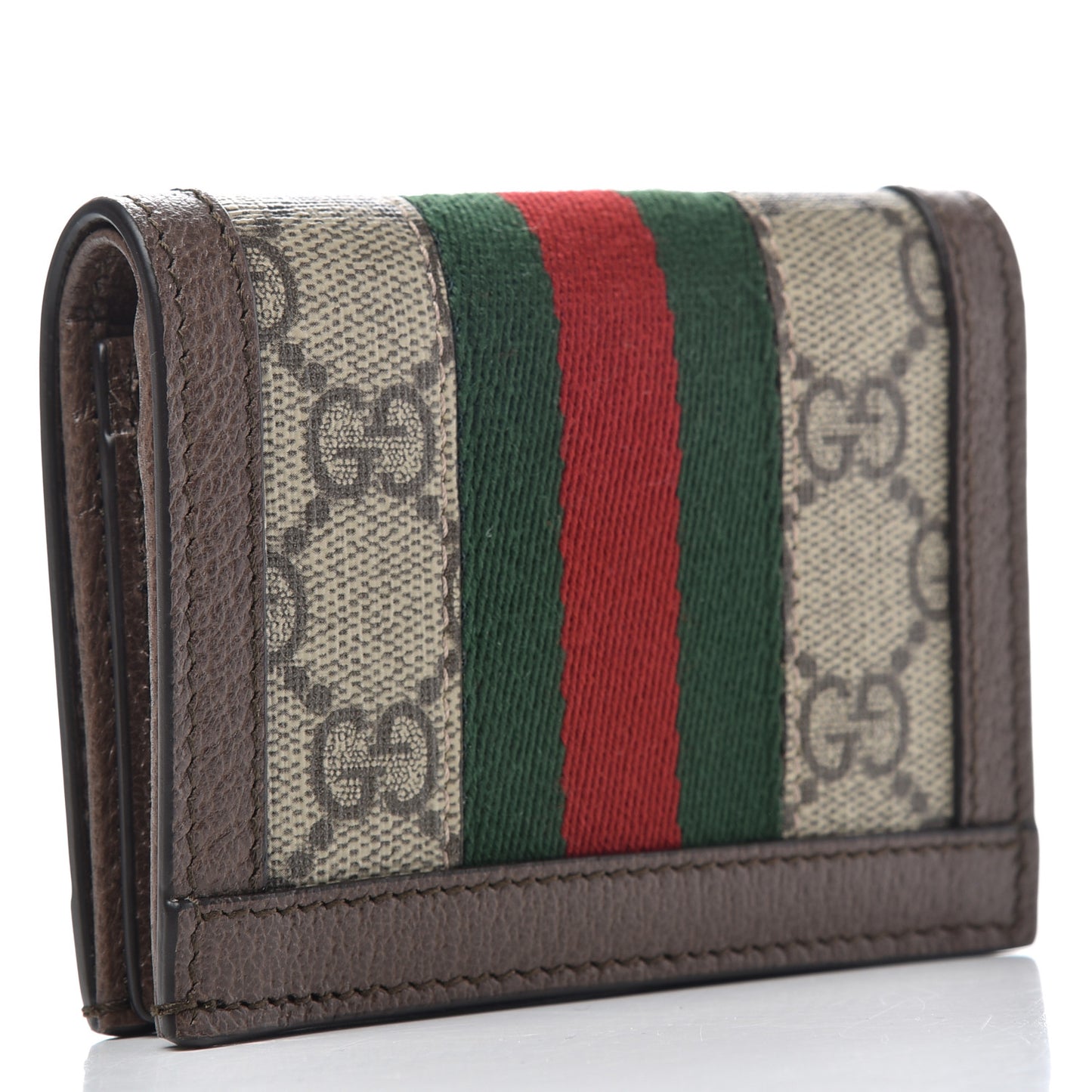 GG Supreme Monogram Web Ophidia Card Case Beige New Acero