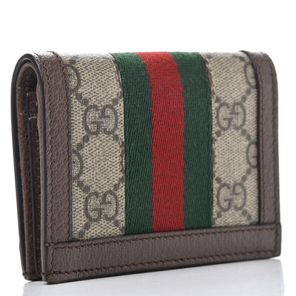 Gucci GG Supreme Monogram Web Ophidia Card Case Beige New Acero 3 of 6