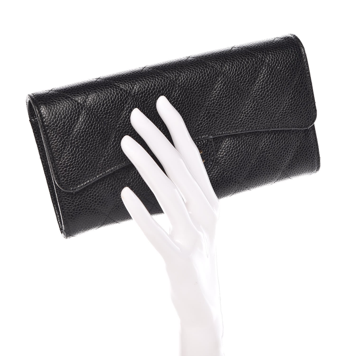 Chanel Caviar Quilted Large Flap Wallet Black 2 of 11