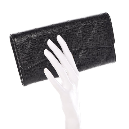 Chanel Caviar Quilted Large Flap Wallet Black 2 of 11