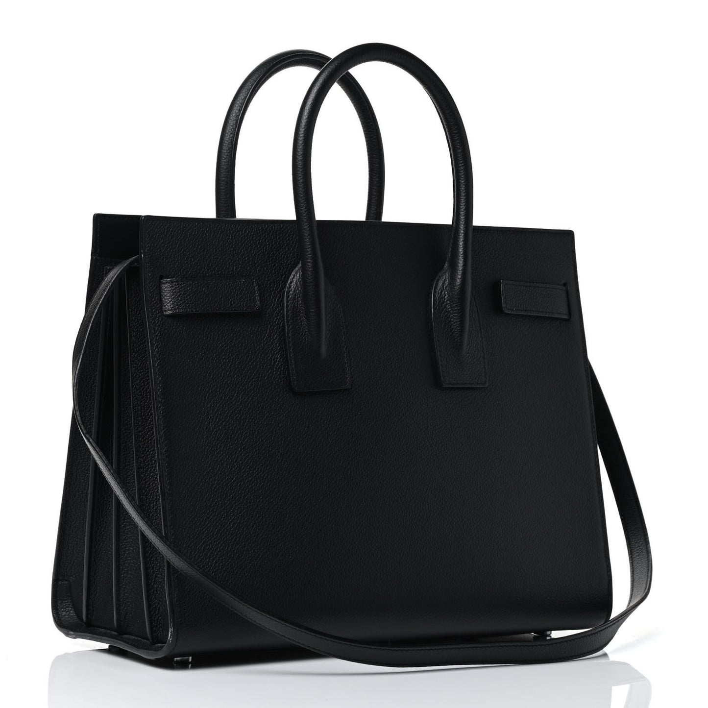 Grained Calfskin Small Sac De Jour Black
