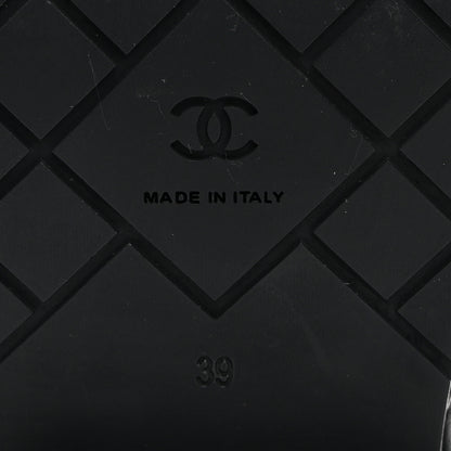 Chanel Lambskin Quilted CC Mules Wedge Sandals 39 Black 8 of 9