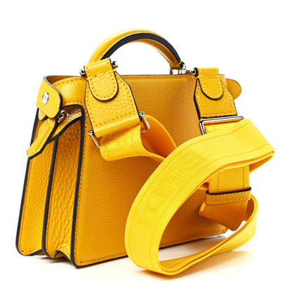 Fendi Cuoio Romano Vitello Cover Bi-Color Peekaboo I See U X Cross Satchel Sunflower Stone Mimosa 3 of 11