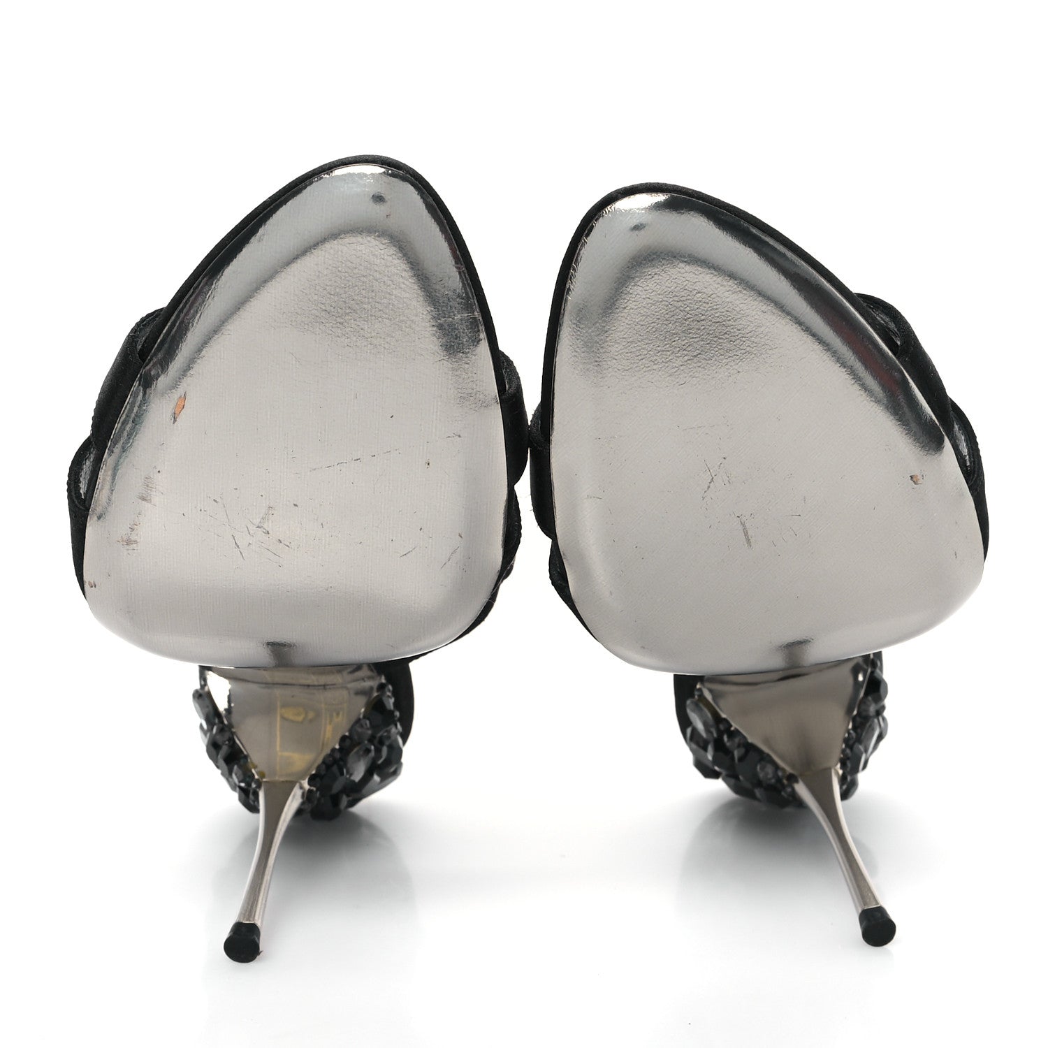 Miu Miu Satin Crystal Sandals 39 Black 6 of 8