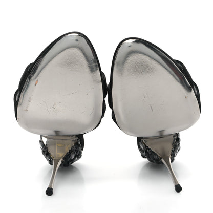 Miu Miu Satin Crystal Sandals 39 Black 6 of 8