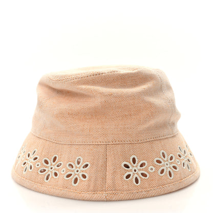 Hermes Linen Cotton Embroidered Eloise Garden Party Bucket Hat 58 Jaune Itauba 6 of 8