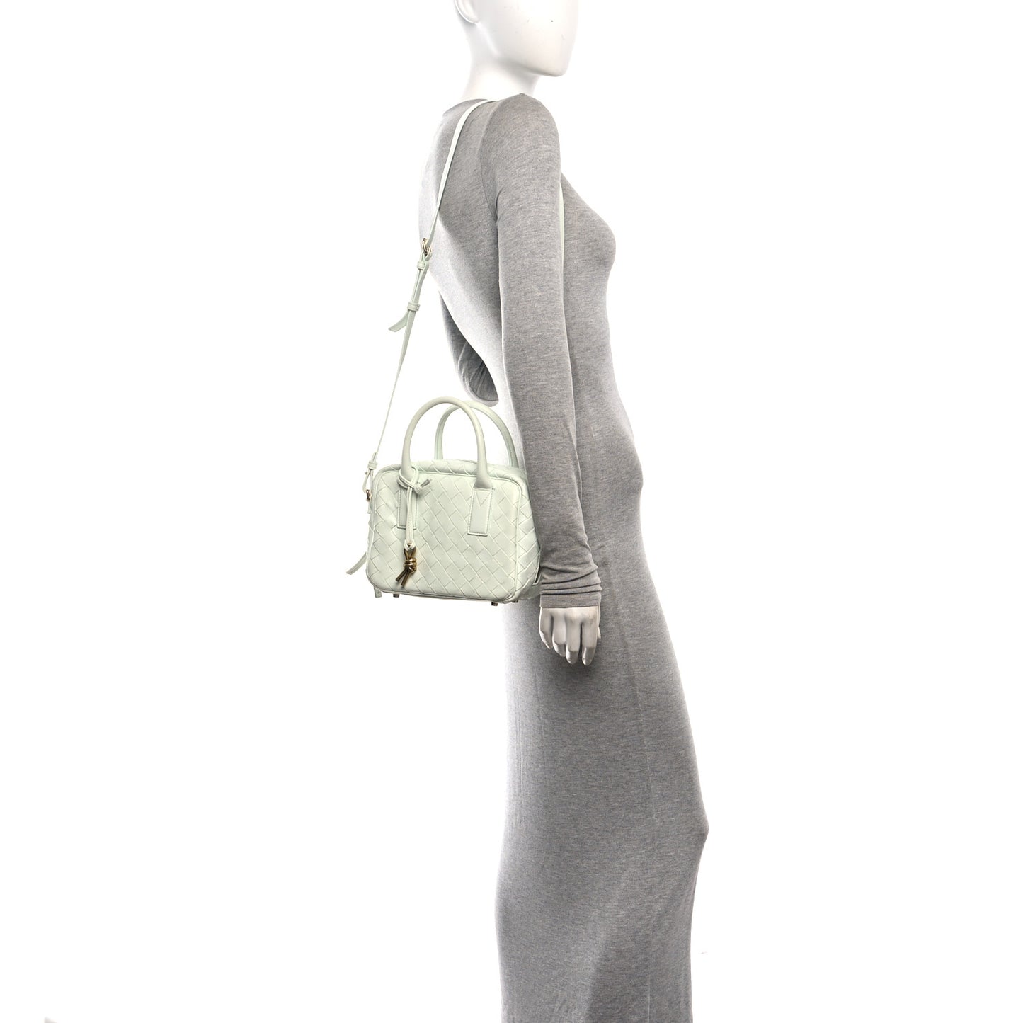 Lambskin Intrecciato Small Getaway Glacier