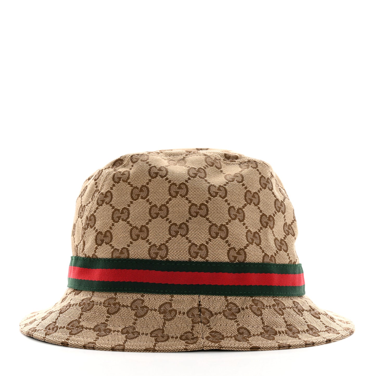 GG Monogram Web Bucket Hat XL Brown