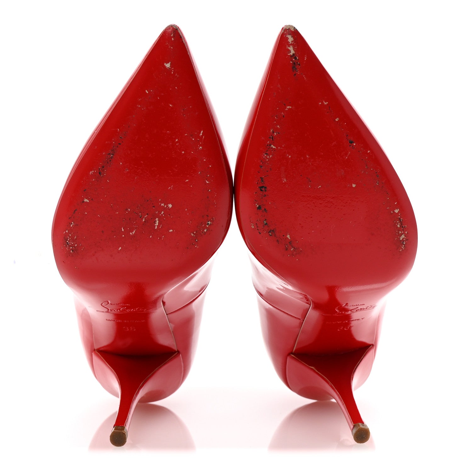 Christian Louboutin Patent Batignolles 100 Pumps 36 Rouge Lipstick 6 of 9