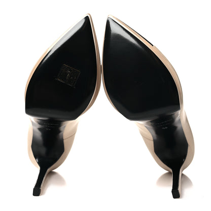 Saint Laurent Calfskin Cap Toe Janis 105 Platform Pumps 39 Powder 5 of 8