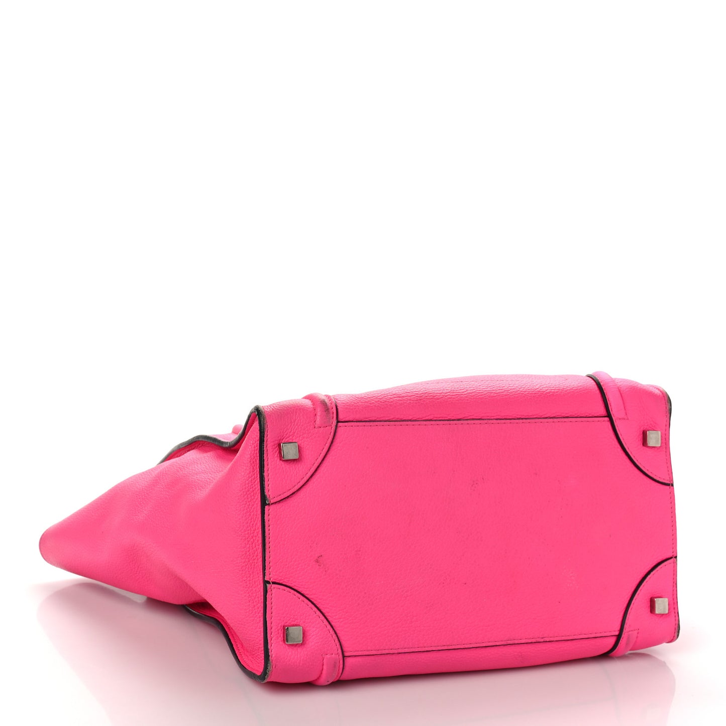 Drummed Calfskin Mini Luggage Fluo Pink