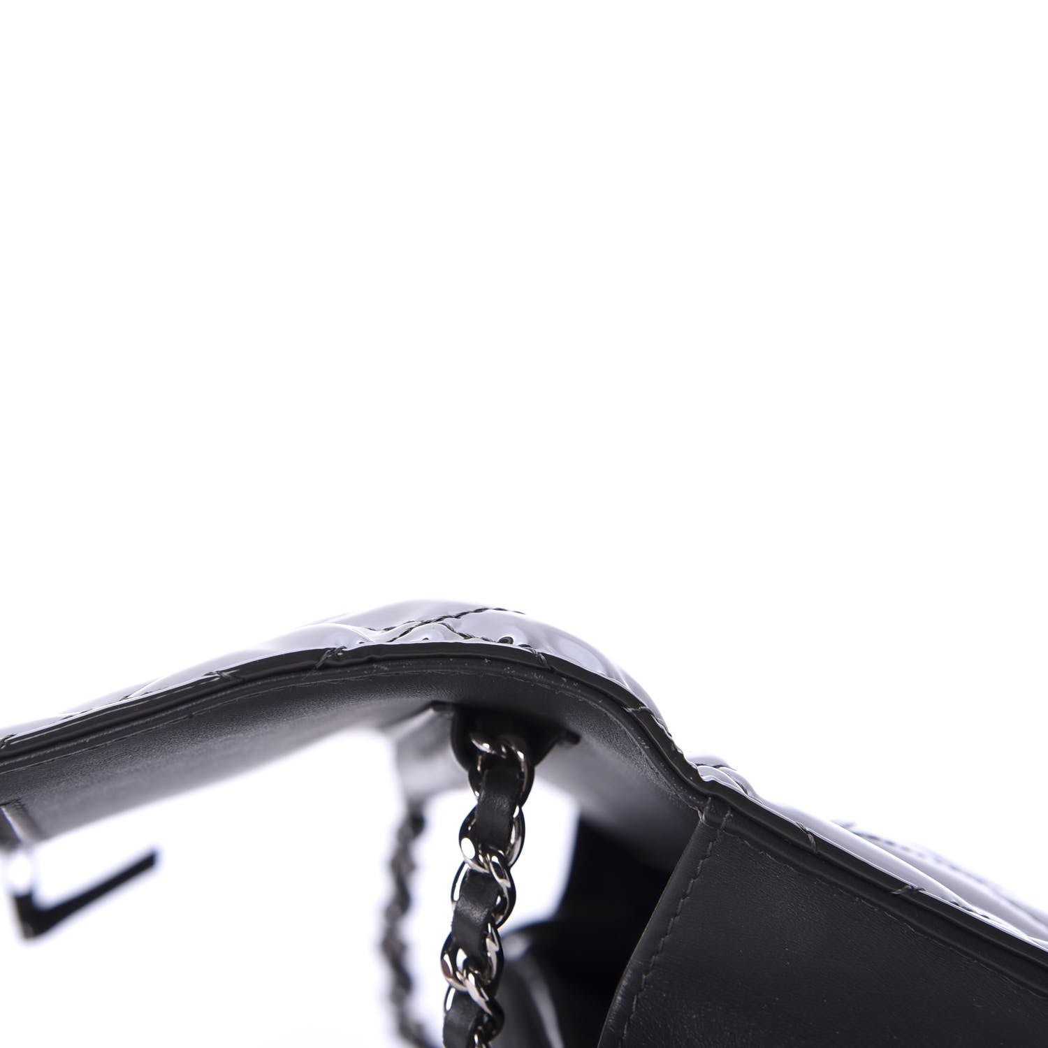 Chanel Patent Quilted Wallet On Chain WOC Black 14 of 16