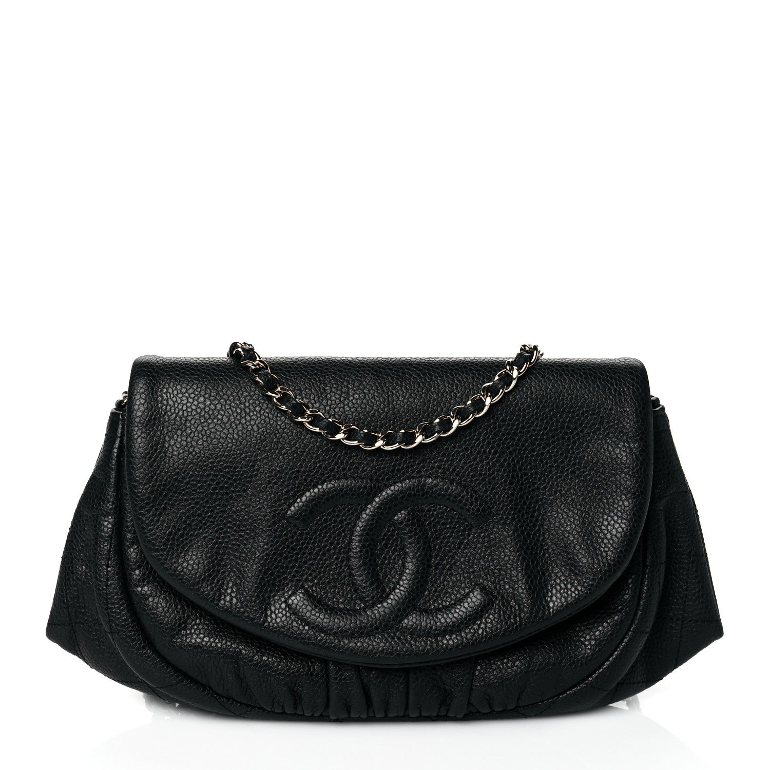 Chanel Caviar Half Moon Wallet On Chain WOC Black 1 of 10