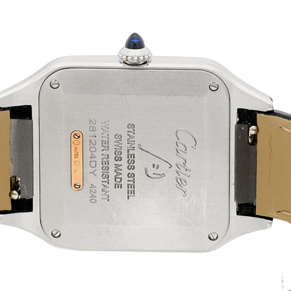 Cartier Stainless Steel 18K Pink Gold Alligator 31.4mm Santos Dumont Quartz Watch 4 of 5