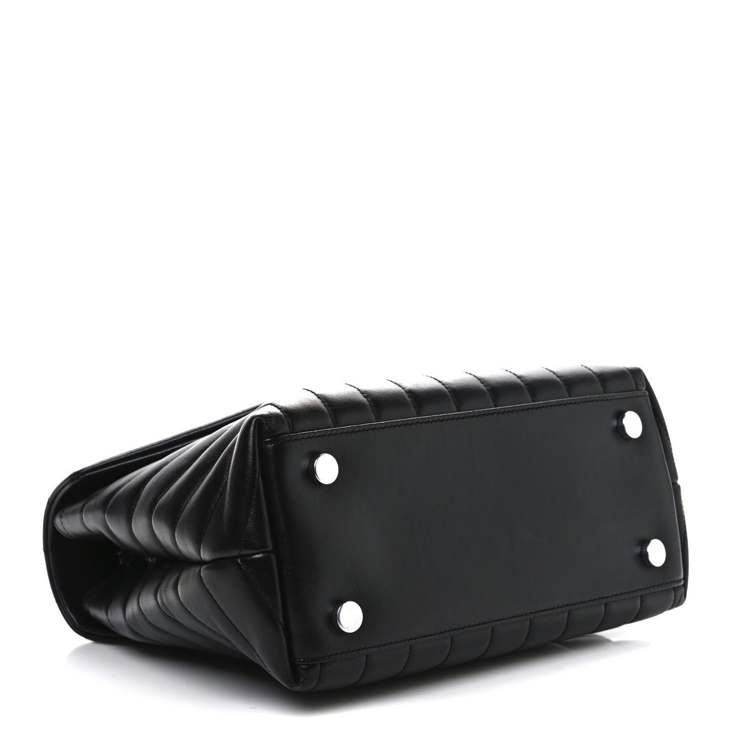 Calfskin Y Quilted Monogram Medium Loulou Satchel Black