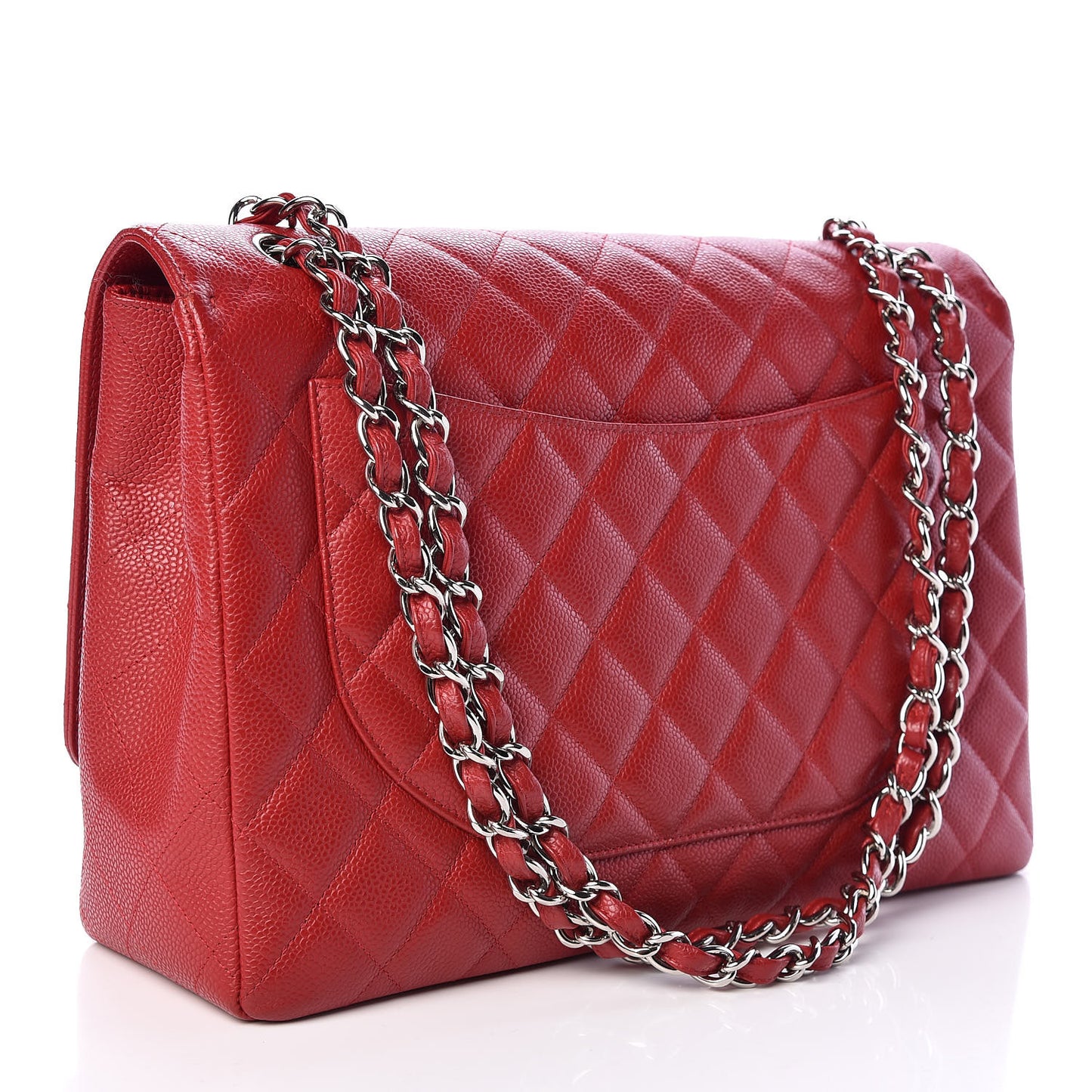 Caviar Quilted Maxi Single Flap Red