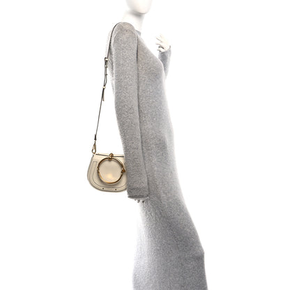 Chloe Calfskin Suede Small Nile Bracelet Bag Off White 2 of 10