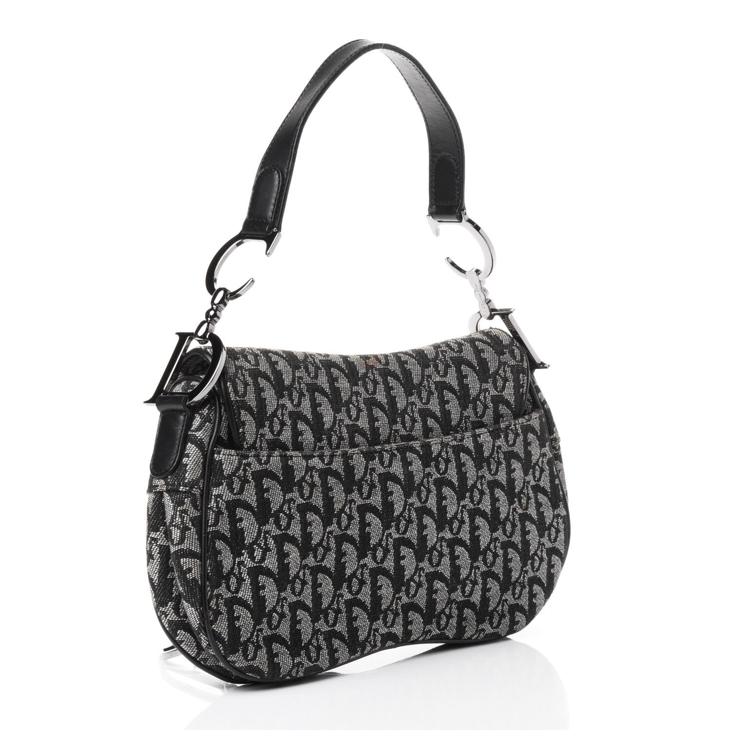 Christian Dior Monogram Double Saddle Bag Black 2 of 4