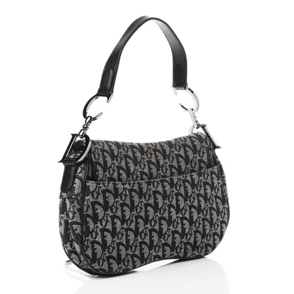 Christian Dior Monogram Double Saddle Bag Black 2 of 4
