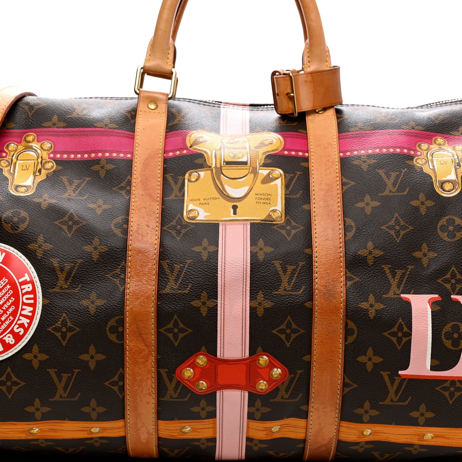 Louis Vuitton Monogram Summer Trunks Keepall Bandouliere 50 8 of 22