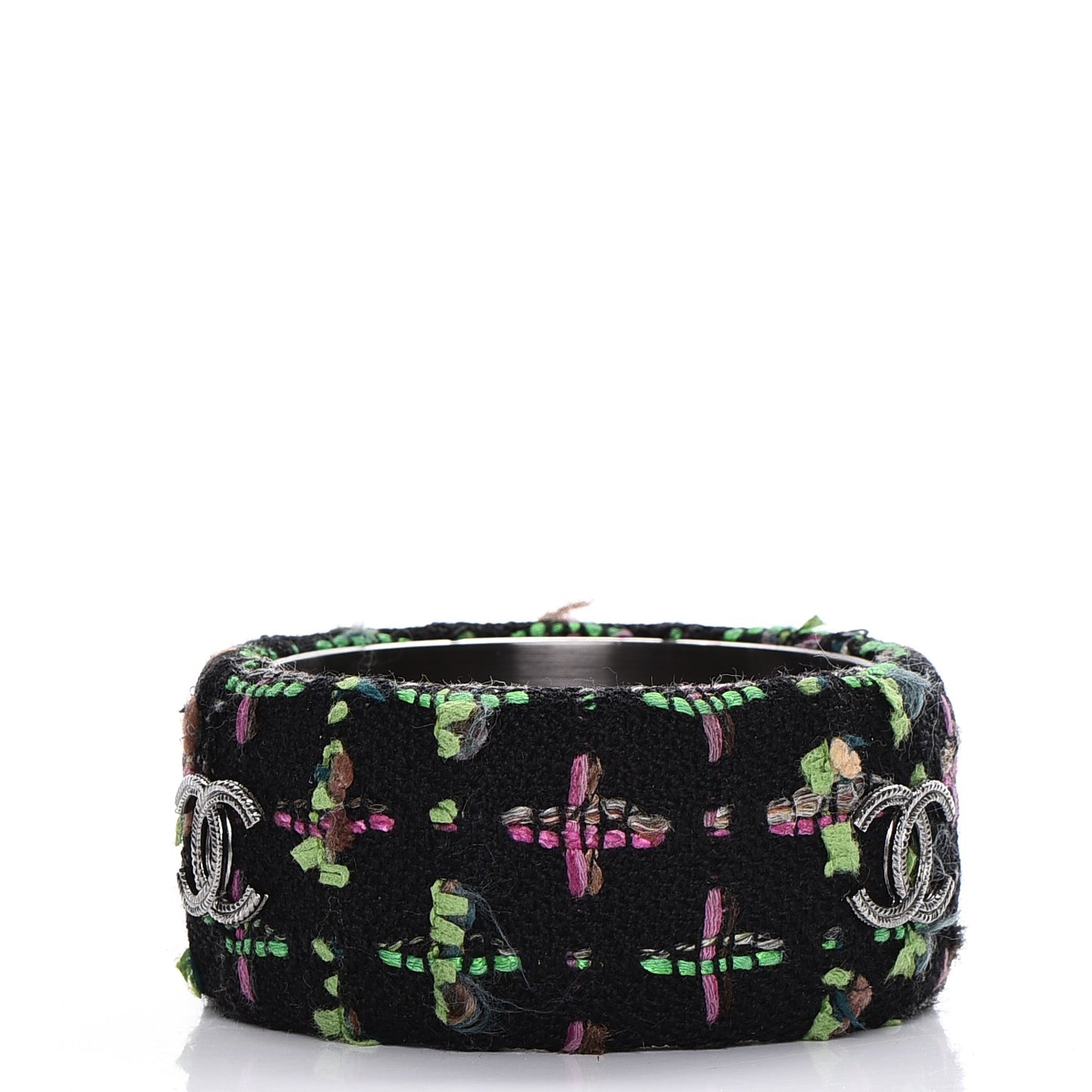 Tweed CC Wide Bangle M Black Multicolor