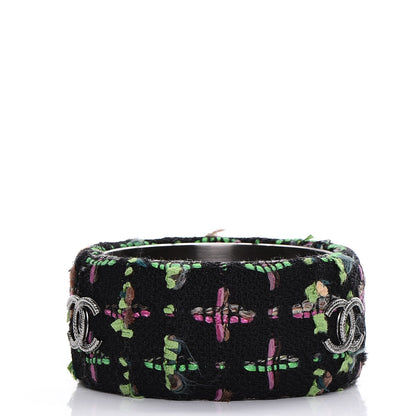 Chanel Tweed CC Wide Bangle M Black Multicolor 3 of 4