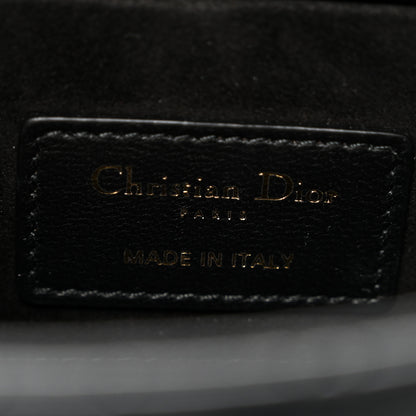 Christian Dior Lambskin Cannage Butterfly Studs Small Lady D-Joy Black 6 of 9