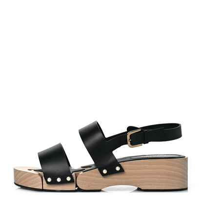 Chanel Calfskin CC Sandal Clogs 40 Black 1 of 8