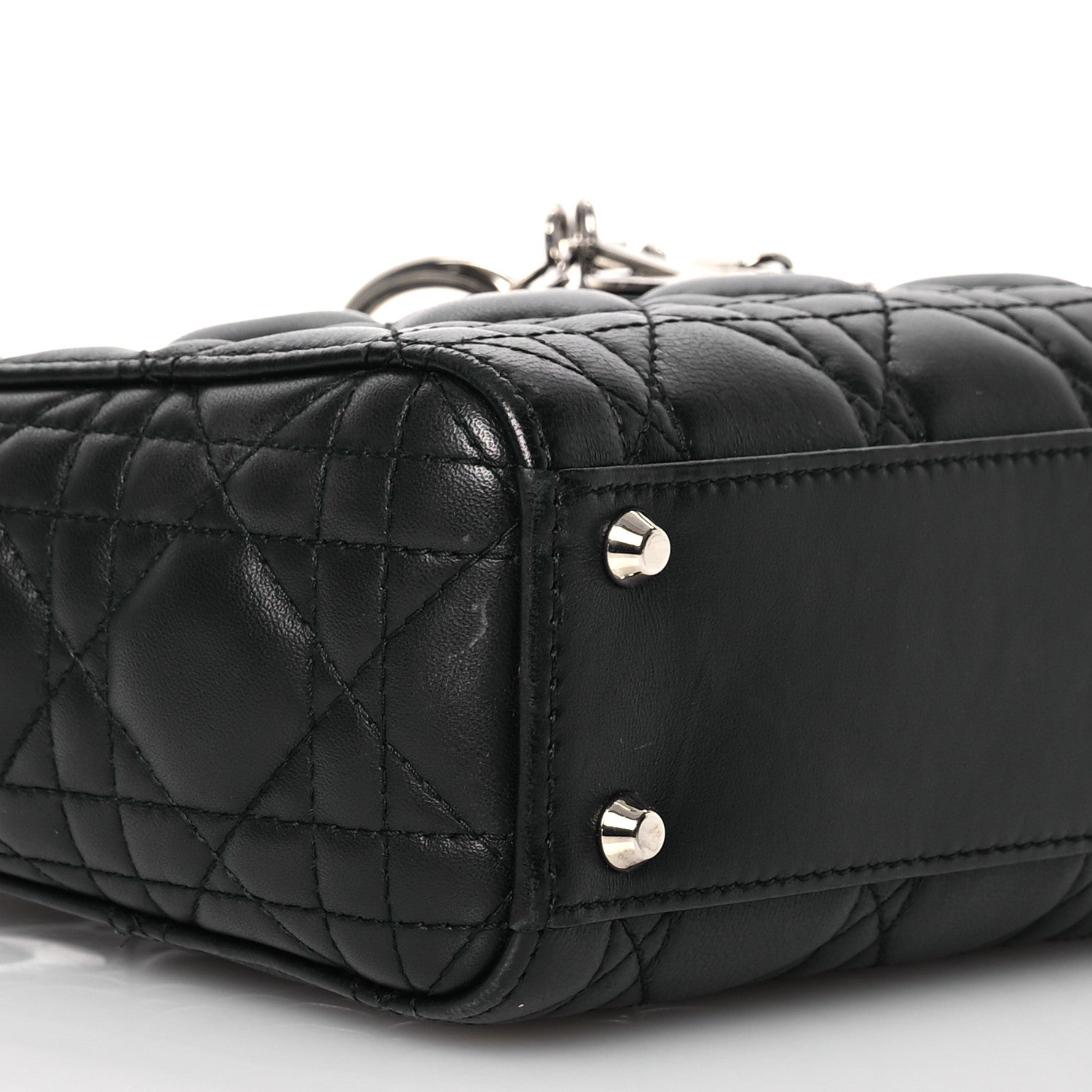 Christian Dior Lambskin Cannage Mini Lady Dior Black 9 of 21