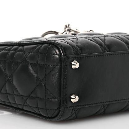 Christian Dior Lambskin Cannage Mini Lady Dior Black 9 of 21