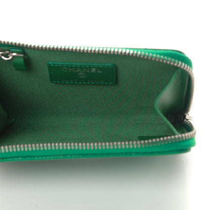 Chanel Caviar Quilted Zipped Key Holder Case Green 5 of 8