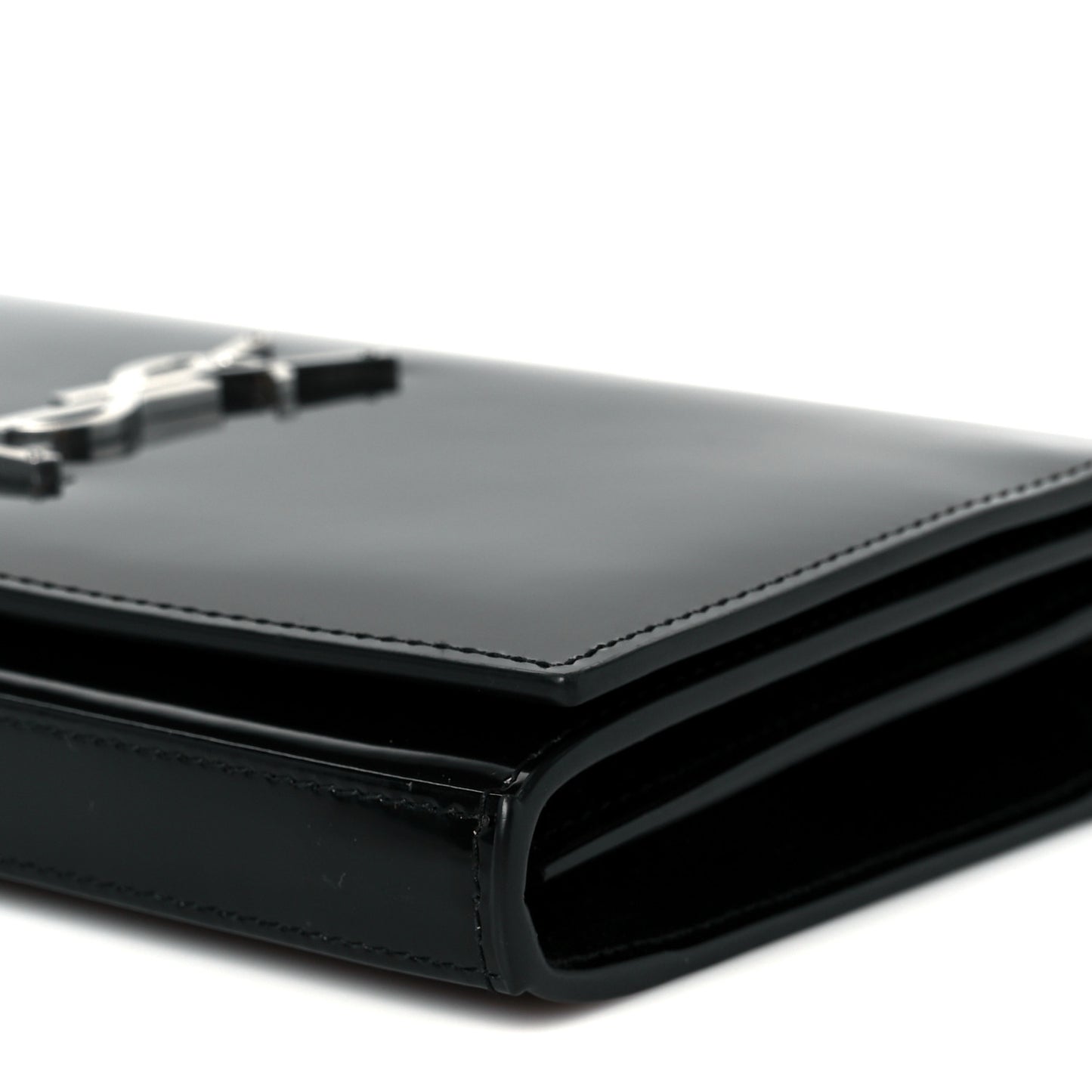 Glazed Calfskin Cassandre Wallet On Chain WOC Black