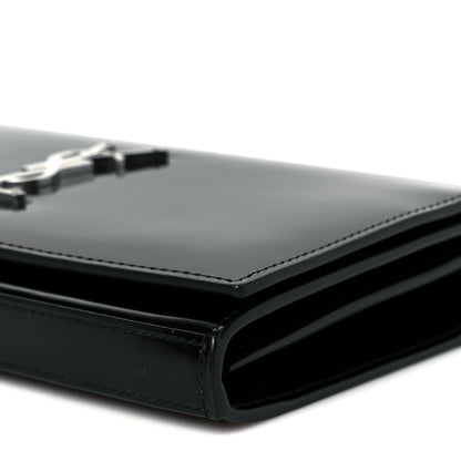 Saint Laurent Glazed Calfskin Cassandre Wallet On Chain WOC Black 9 of 9