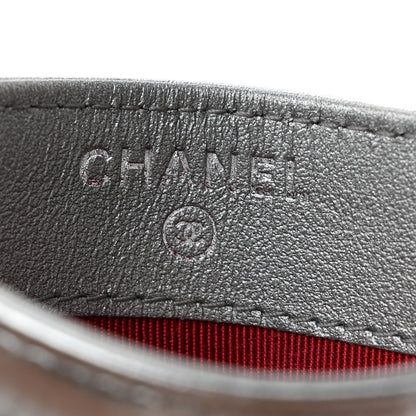 Chanel Metallic Aged Calfskin Quilted Gabrielle Card Holder Wallet Silver 6 of 9