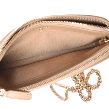 Chanel Caviar Quilted CC Filigree Clutch With Chain Beige 6 of 13