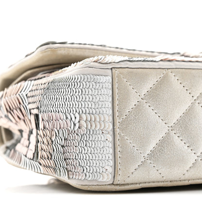 Chanel Sequin CC Small Double Flap Silver 9 of 10